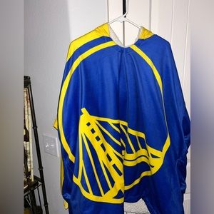 Golden state warriors reversible oversized sherpa blanket hoodie